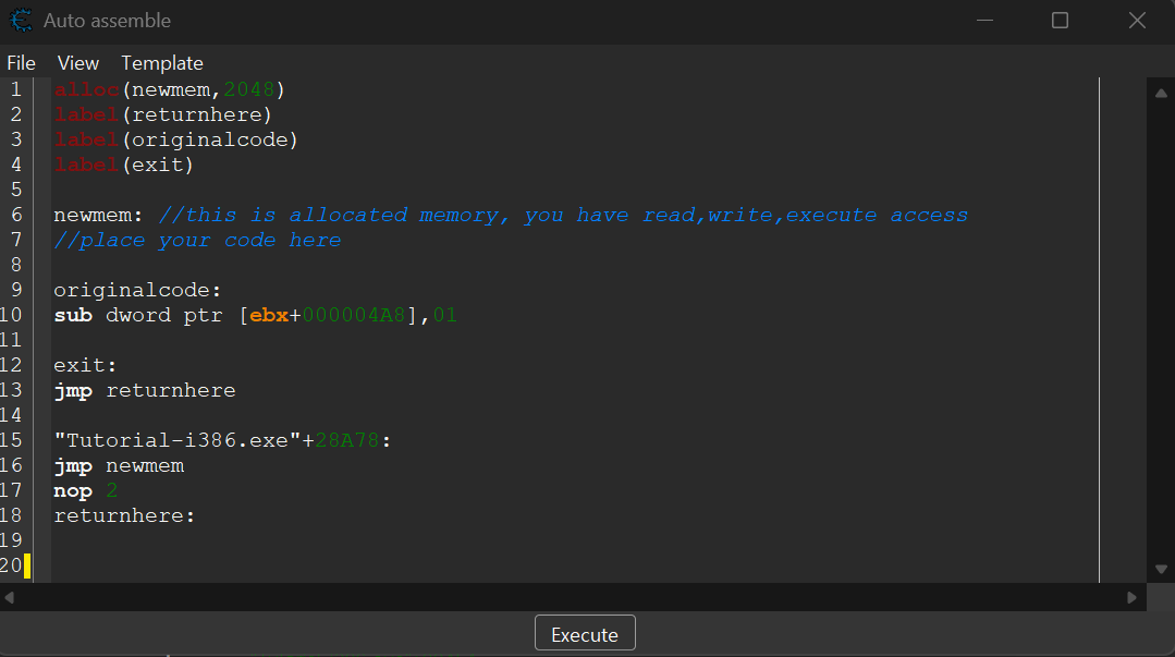 Code Injection 기본 템플릿