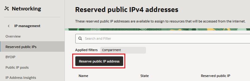 Reserved Public IPs
